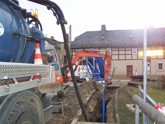 Gemeinde Pöllwitz, Rohrleitungsverlegung im Bohrspühlberfahren