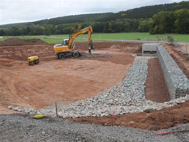 Gemeinde Mühlsdorf, Errichtung Regenrückhaltebecken